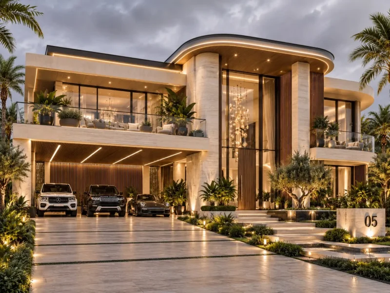 Fachada contemporânea com garagem, jogo de volumes e materiais naturais — projeto residencial A primeira experiência, Michelle Rigopoulos